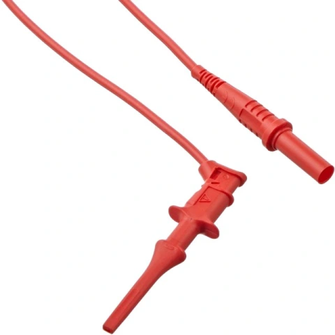 כבל בדיקה אדום - POMONA 6245 , HOOK ~ 4MM PLUG , 1.2M POMONA