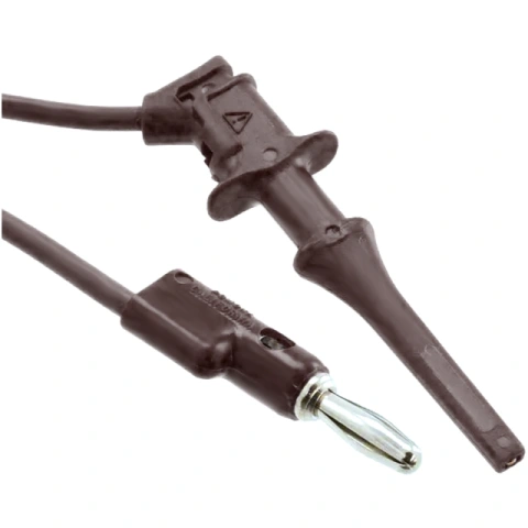 כבל בדיקה שחור - POMONA 6249 , HOOK ~ 4MM PLUG , 300M POMONA