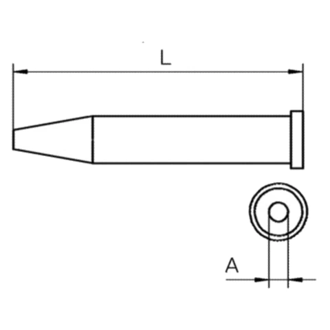 ראש למלחם - WELLER XT BS - ROUND 2.4MM WELLER