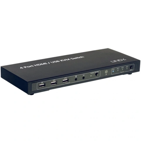 ממתג אקטיבי KVM לשני מחשבים - USB / HDMI / AUDIO PRO-SIGNAL