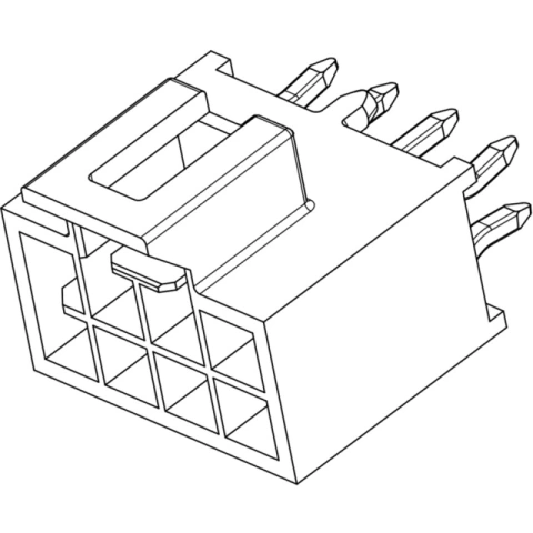 מחבר MOLEX להלחמה למעגל מודפס - סדרת NANO-FIT - זכר 4 מגעים MOLEX