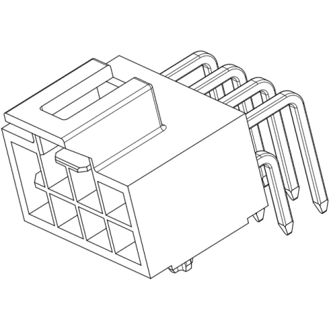 מחבר MOLEX להלחמה למעגל מודפס - סדרת NANO-FIT - זכר 4 מגעים MOLEX