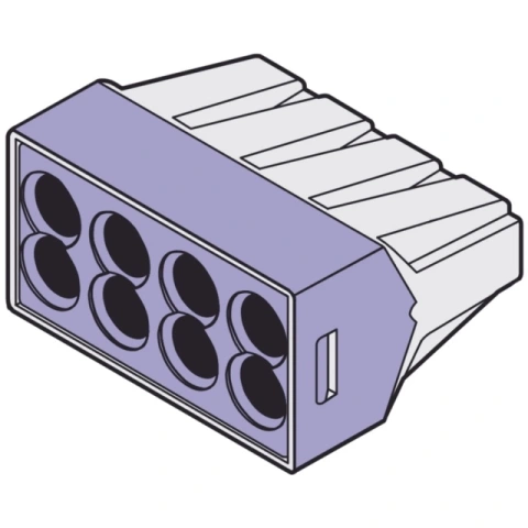 מחבר טרמינל בלוק - WALL NUT 773 - שמונה מגעים WAGO