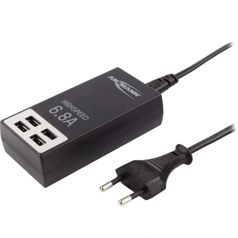 מטען - ANSMANN USB HOME CHARGER QUATTRO - 6.8A ANSMANN