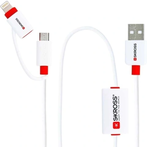 כבל טעינה וסנכרון עם אזעקה - BUZZ MICRO USB & LIGHTNING SKROSS