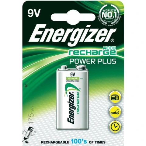 סוללה נטענת - ENERGIZER - PP3 - 9V 175MAH - NIMH ENERGIZER