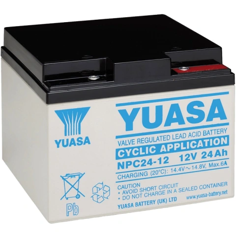 מצבר עופרת נטען - YUASA NPC24-12I - 12V 24AH YUASA