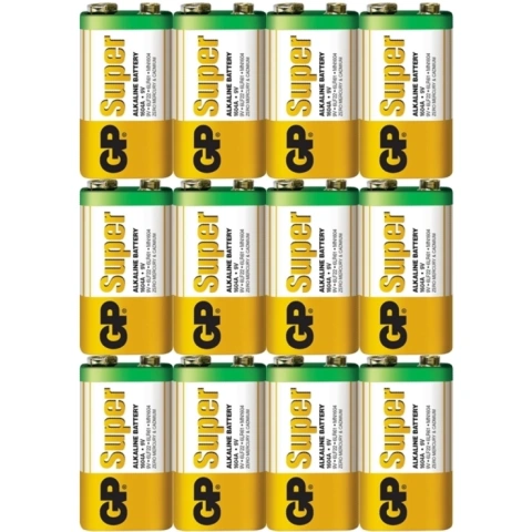 10 סוללות אלקליין - PP3 9V - GP SUPER ALKALINE GP BATTERIES