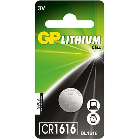 סוללת כפתור ליתיום - CR1616 3V GP BATTERIES