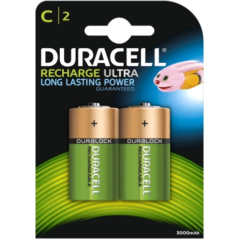 זוג סוללות נטענות - DURACELL - D - 1.2V 3000MAH - NIMH DURACELL