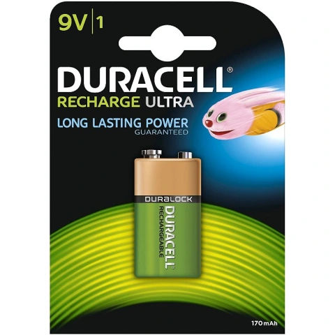 סוללה נטענות - DURACELL - 9V 170MAH - NIMH DURACELL