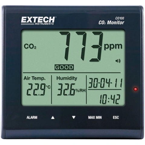 מד טמפרטורה , לחות ורמת חמצן - EXTECH CO100 EXTECH INSTRUMENTS