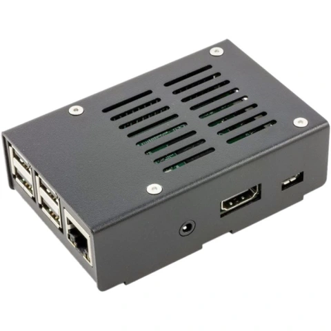 קופסת זיווד METAL CASE שחורה עבור RASPBERRY PI 3 KKSB