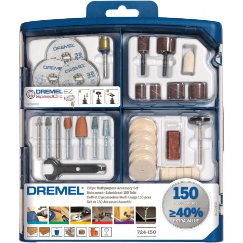 ערכת 150 אביזרים רב תכליתיים למשחזת ציר - DREMEL 724 DREMEL