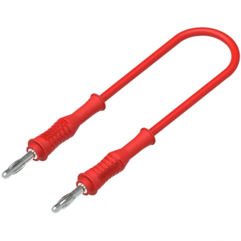 כבל בדיקה - 4MM PLUG ~ 4MM PLUG 0.5M - בידוד אדום TENMA