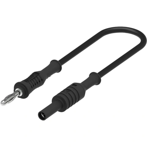 כבל בדיקה - 4MM PLUG ~ 4MM SOCKET 0.25M - בידוד שחור TENMA