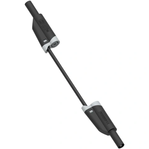 כבל בדיקה מבודד - 4MM PLUG ~ 4MM PLUG 1M - בידוד שחור TENMA