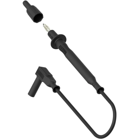 כבל בדיקה מבודד - PROBE TIP ~ 4MM R/A PLUG 1M - בידוד שחור TENMA