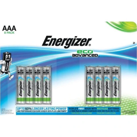 8 סוללות אלקליין - AAA 1.5V - ENERGIZER ECO ADVANCED ENERGIZER