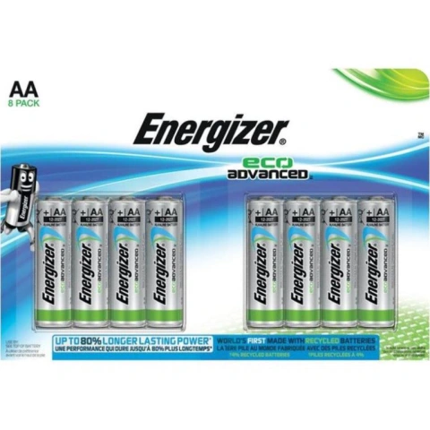 8 סוללות אלקליין - AA 1.5V - ENERGIZER ECO ADVANCED ENERGIZER
