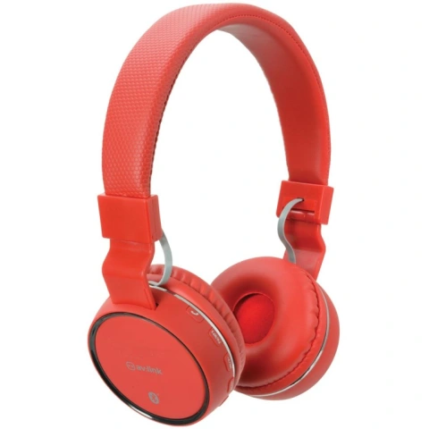 אוזניות BLUETOOTH עם רדיו AV:LINK PBH10 RED - FM AV:LINK