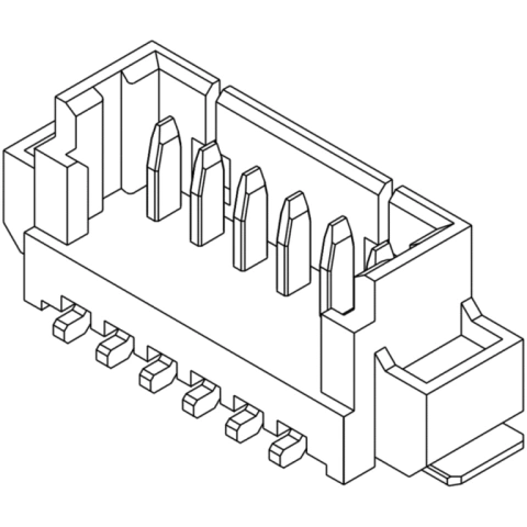 מחבר MOLEX למעגל מודפס - סדרת PICOBLADE - זכר 2 מגעים MOLEX