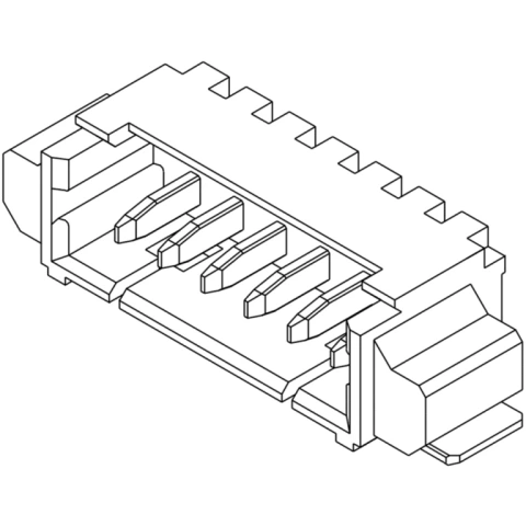 מחבר MOLEX למעגל מודפס - סדרת PICOBLADE - זכר 5 מגעים MOLEX