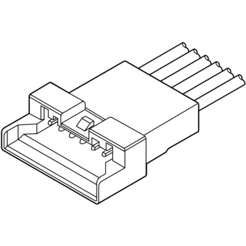 מחבר JST ללחיצה לכבל - סדרת PA - זכר 6 מגעים JST