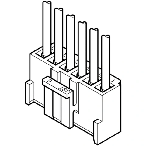 מחבר JST ללחיצה לכבל - סדרת VH - נקבה 6 מגעים JST