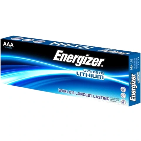 10 סוללות ליתיום - ENERGIZER ULTIMATE LITHIUM - AAA 1.5V ENERGIZER