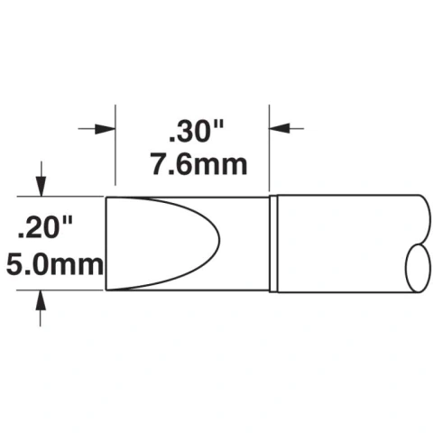 ראש לידית מלחם - METCAL CVC-6CH0050S - CHISEL 5.0MM METCAL