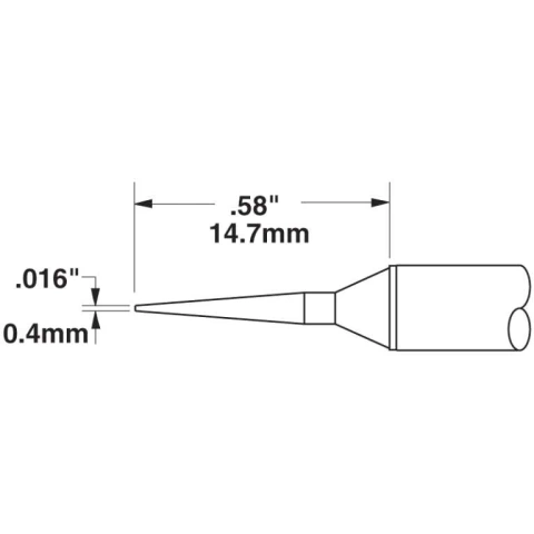 ראש לידית מלחם - METCAL CVC-6CN1504A - CONICAL 0.4MM METCAL