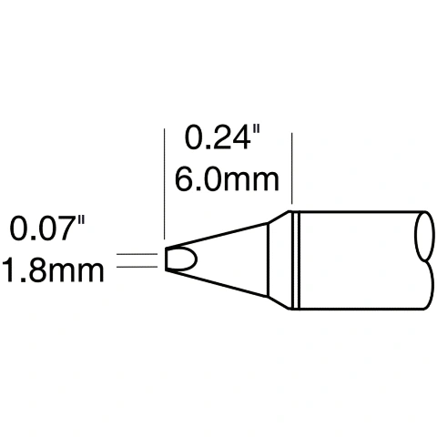 ראש לידית מלחם - METCAL CVC-8CH0018P - CHISEL 1.78MM METCAL