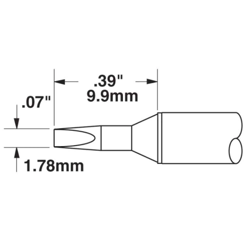 ראש לידית מלחם - METCAL CVC-8CH0018S - CHISEL 1.78MM METCAL