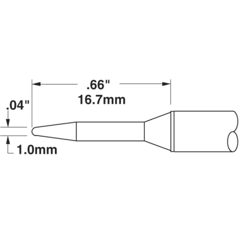 ראש לידית מלחם - METCAL CVC-8CN1710A - CONICAL 1.0MM METCAL