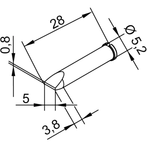 ראש לידית מלחם - ERSA 0102CDLF50 - CHISEL 5.0MM ERSA