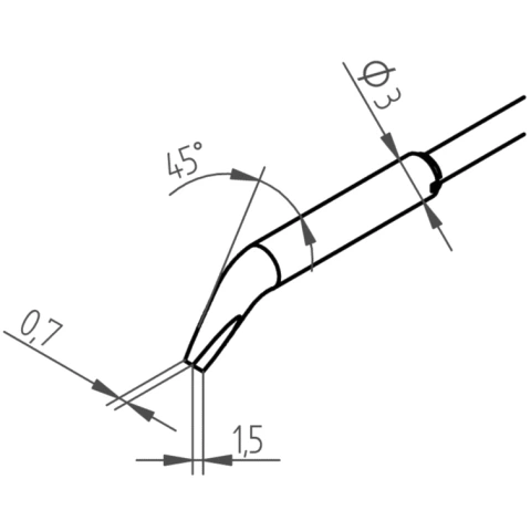 ראש לידית מלחם - ERSA 0462MDLF015 - BENT 1.5MM ERSA