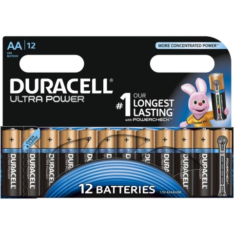 12 סוללות אלקליין - AA 1.5V - DURACELL ULTRA ALKALINE DURACELL