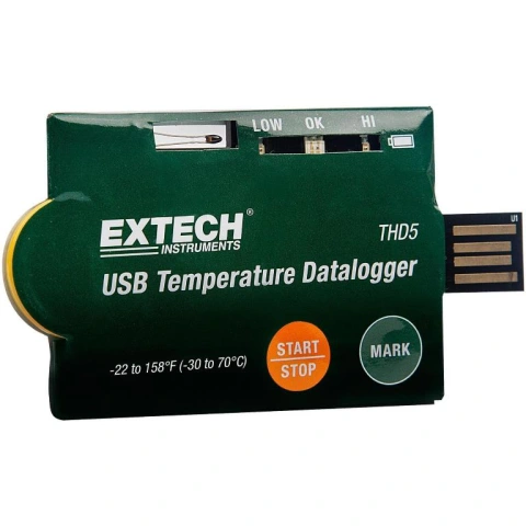 אוגר נתונים חד פעמיים - טמפרטורה , 8192 זכרונות , EXTECH THD5 EXTECH INSTRUMENTS