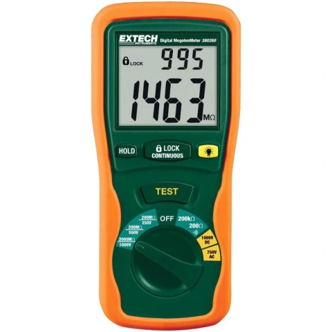 מודד בידוד / רציפות דיגיטלי - EXTECH 380260 - 250V ~ 1000V EXTECH INSTRUMENTS