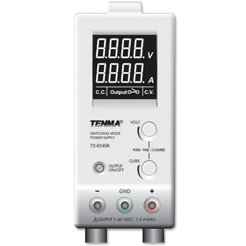 ספק כוח מעבדתי - SWITCHING - יציאה אחת - (1-60V / 0-1.6A) TENMA