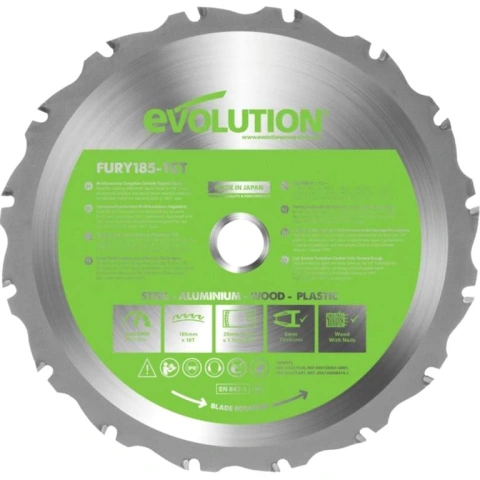 להב מסור - EVOLUTION FURY TCT 185MM EVOLUTION