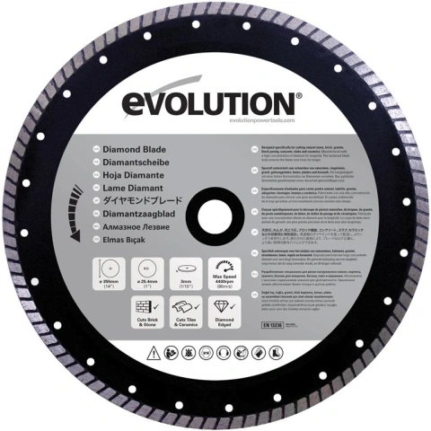 להב מסור - EVOLUTION RAGE DIAMOND 355MM EVOLUTION