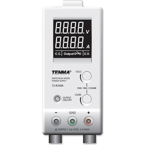 ספק כוח מעבדתי - SWITCHING - יציאה אחת - (1-36V / 0-3A) TENMA