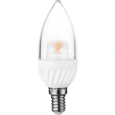 נורת WARM WHITE LED 5W - הברגה E14 - עדשת נר שקופה PRO-ELEC