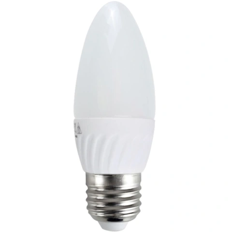 נורת WARM WHITE LED 5W - הברגה E27 - עדשת נר חלבית PRO-ELEC