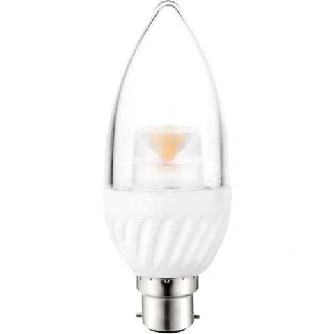 נורת WARM WHITE LED 5W - חיבור B22 - עדשת נר שקופה PRO-ELEC