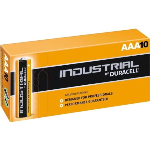 10 סוללות אלקליין - AAA 1.5V - DURACELL INDUSTRIAL ALKALINE DURACELL