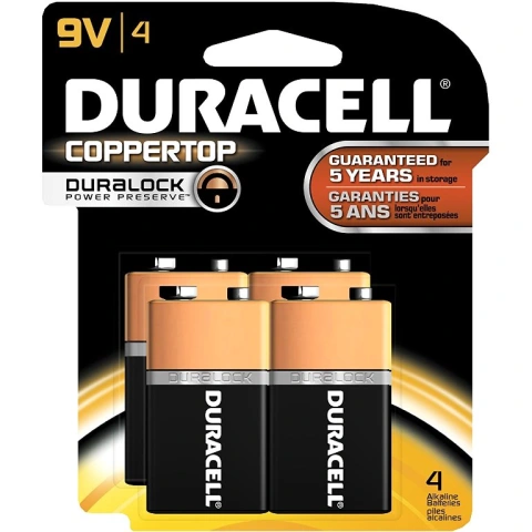 4 סוללות אלקליין - PP3 9V - DURACELL PLUS POWER ALKALINE DURACELL