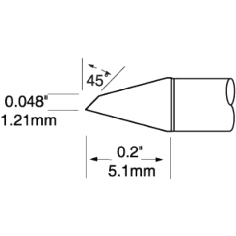 ראש לידית מלחם - METCAL UFC-7HF5112S - MICRO HOOF 1.21MM METCAL